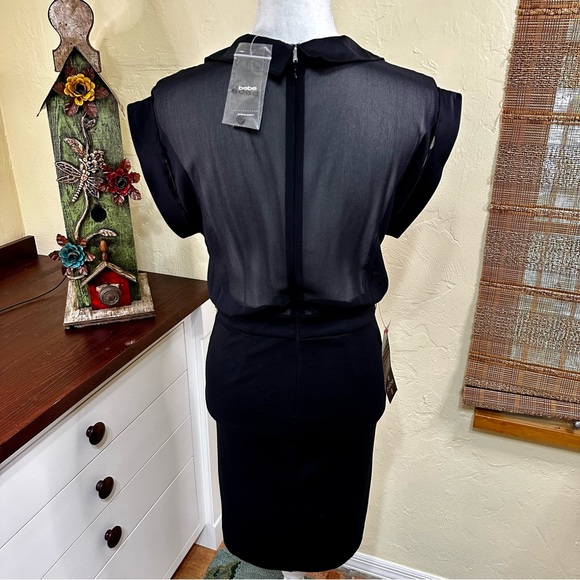 NWT! Bebe Black Blouse Dress - Picture 4 of 7